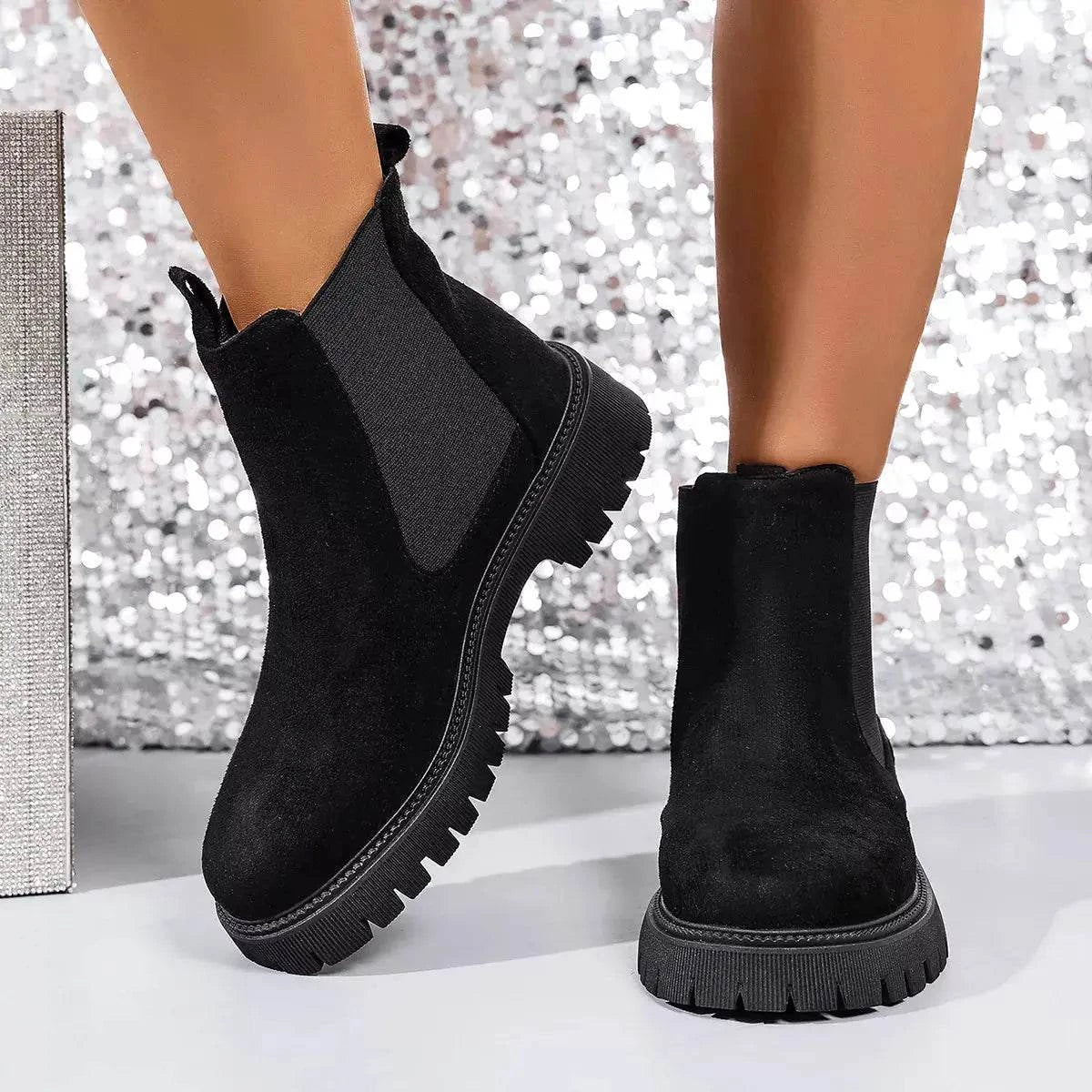 Elastic Side Panels Ankle Boots - Rosey's Creations