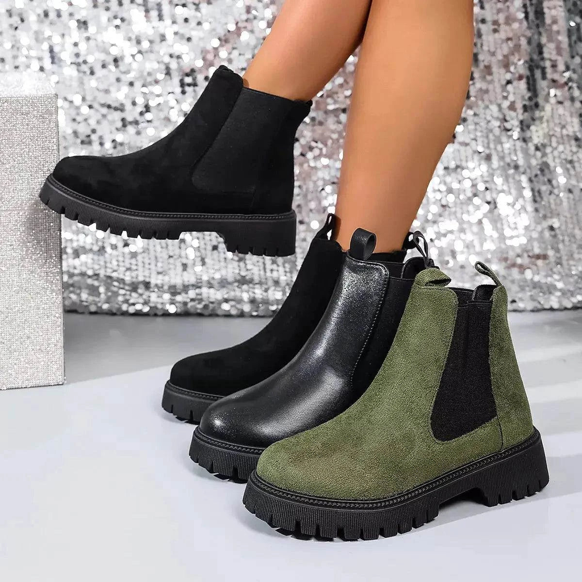 Elastic Side Panels Ankle Boots - Rosey's Creations
