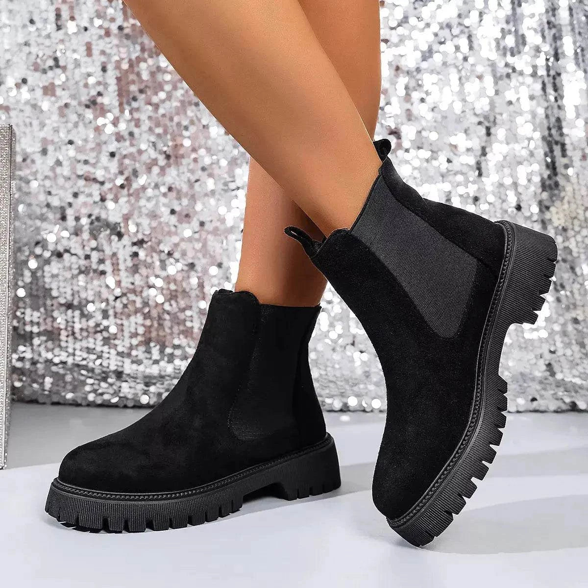 Elastic Side Panels Ankle Boots - Rosey's Creations