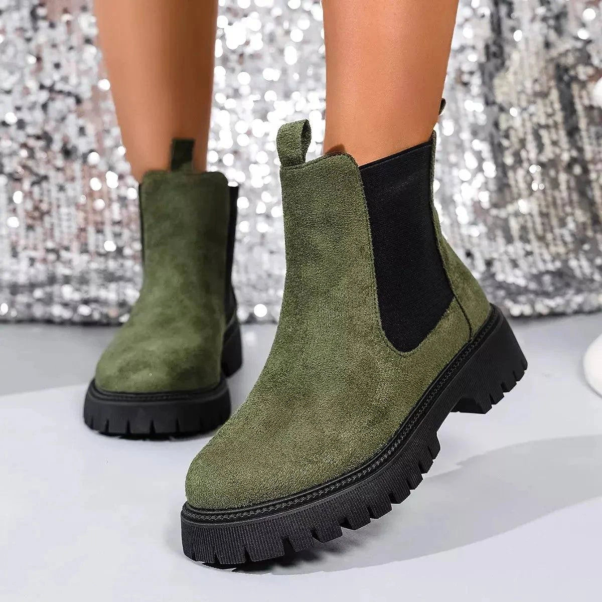 Elastic Side Panels Ankle Boots - Rosey's Creations