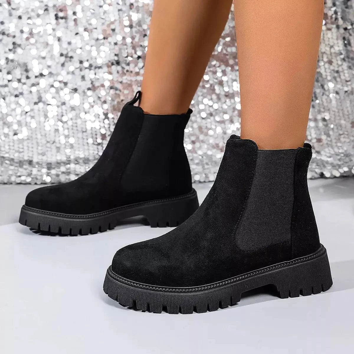 Elastic Side Panels Ankle Boots - Rosey's Creations