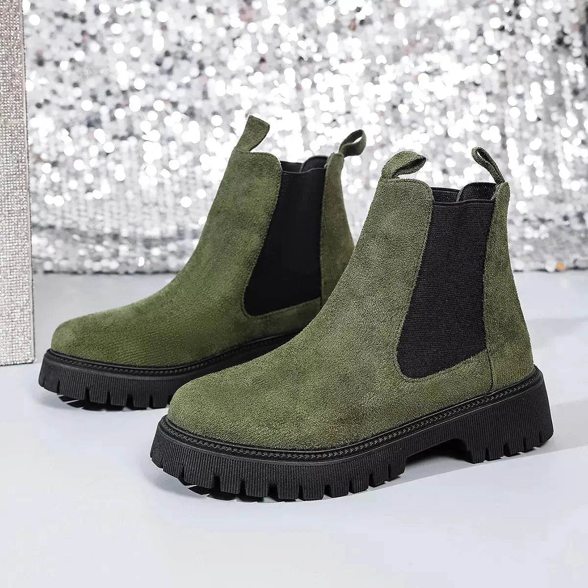 Elastic Side Panels Ankle Boots - Rosey's Creations
