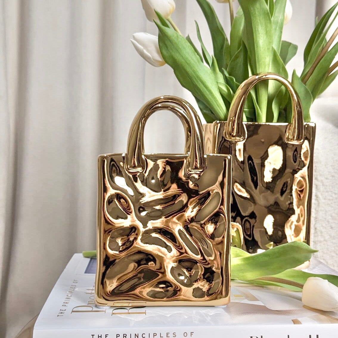 Elise Mini Gold Handbag Decorative Vase - Rosey's Creations
