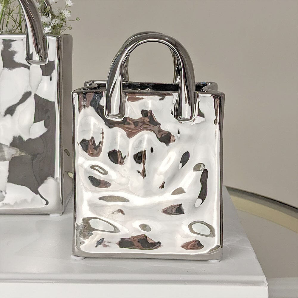 Elise Mini Silver Handbag Decorative Vase - Rosey's Creations