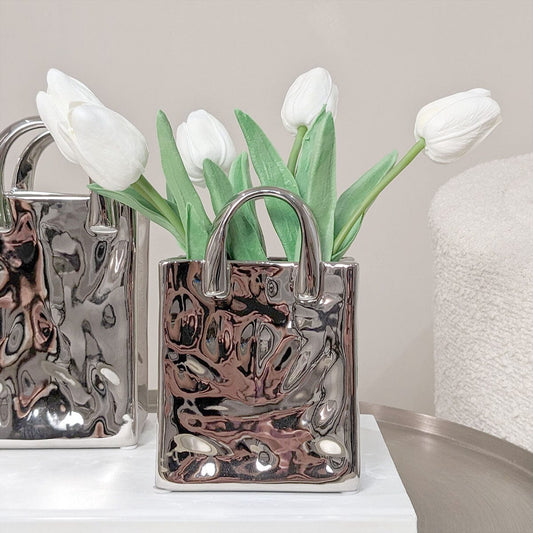 Elise Mini Silver Handbag Decorative Vase - Rosey's Creations