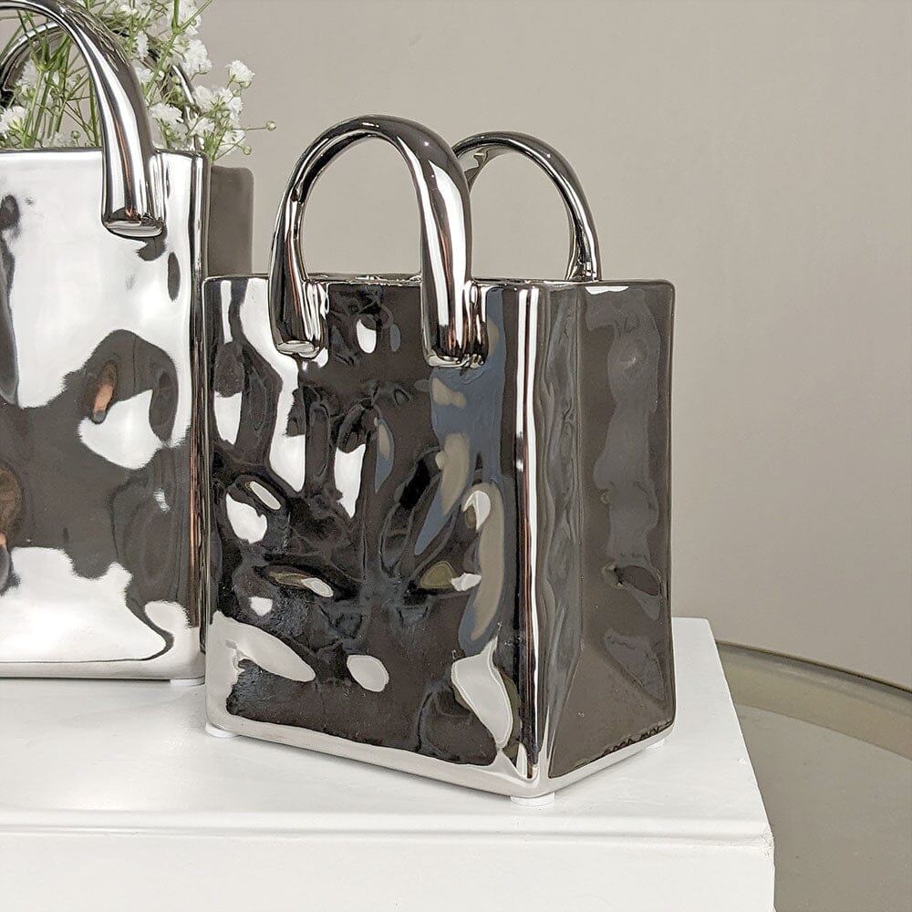 Elise Mini Silver Handbag Decorative Vase - Rosey's Creations