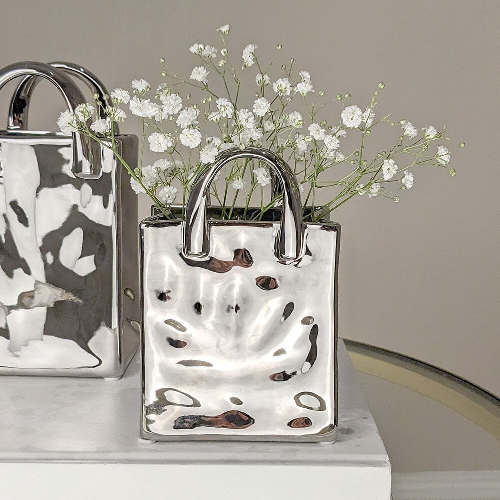 Elise Mini Silver Handbag Decorative Vase - Rosey's Creations