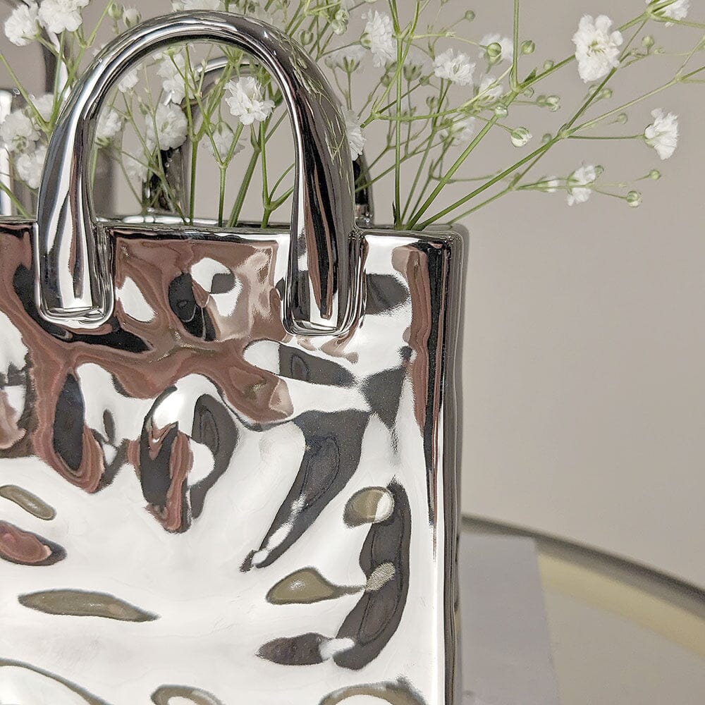Elise Silver Handbag Decorative Vase - Rosey's Creations