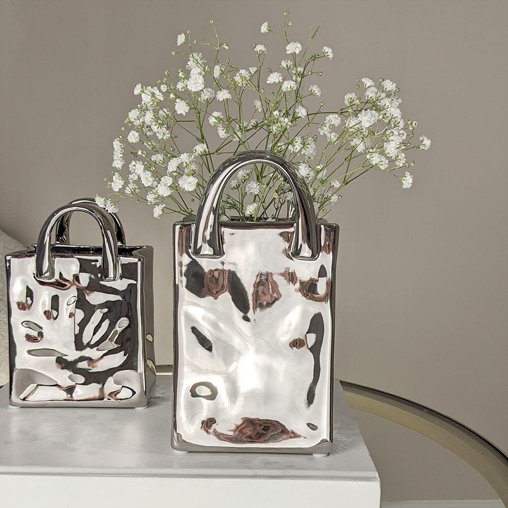 Elise Silver Handbag Decorative Vase - Rosey's Creations