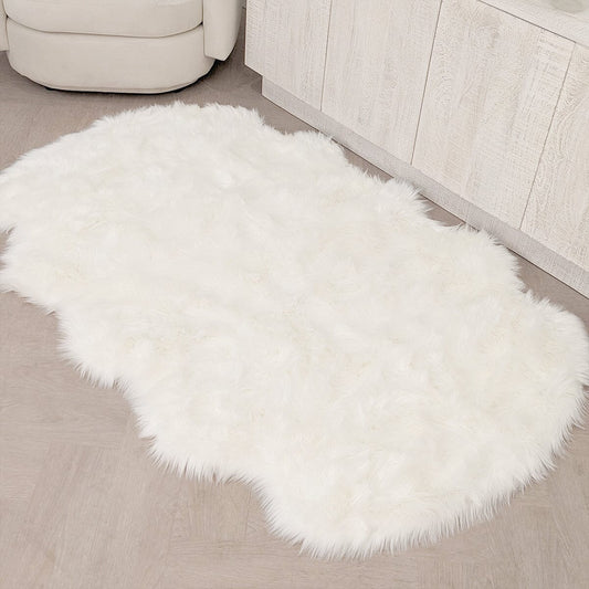 Elle Large Faux Fur White Hide Rug - 120x180cm - Rosey's Creations