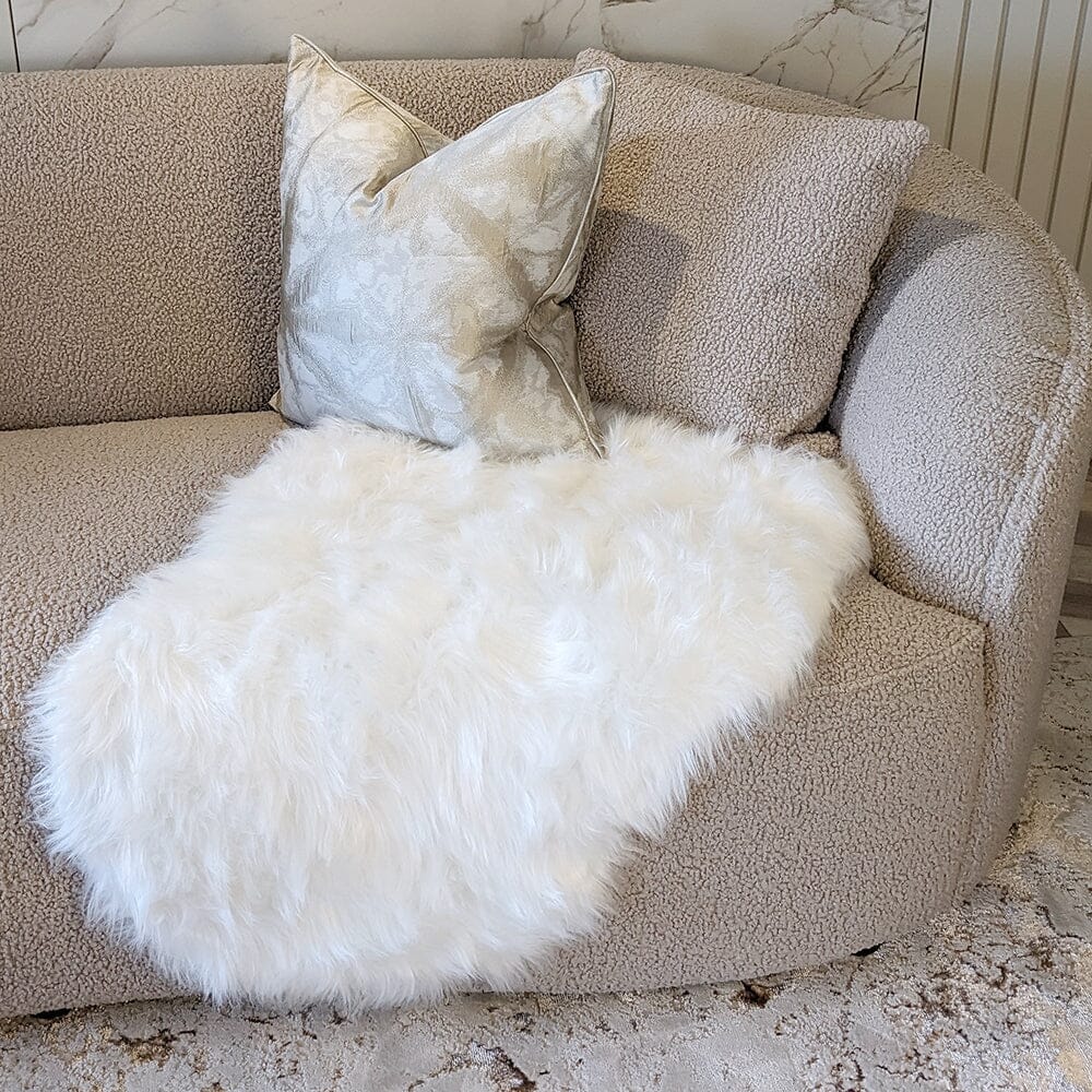 Elle Small Faux Fur White Hide Rug - 60x90cm - Rosey's Creations