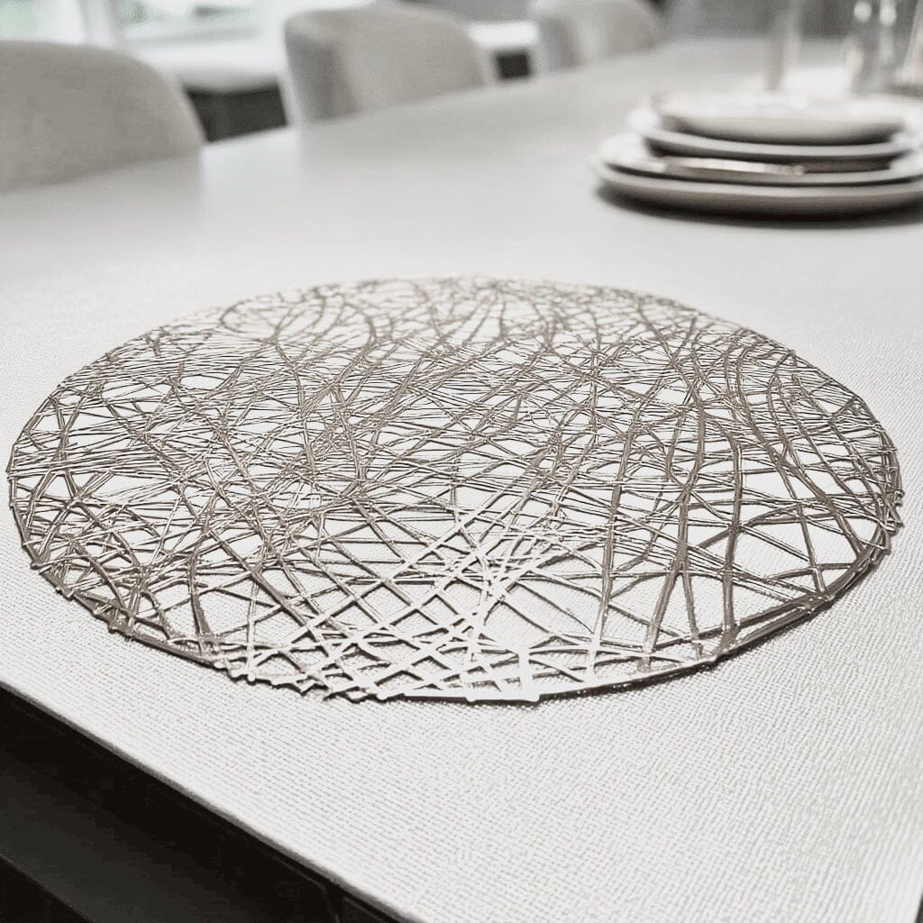 Emily Silver Round Placemat - Rosey's Creations