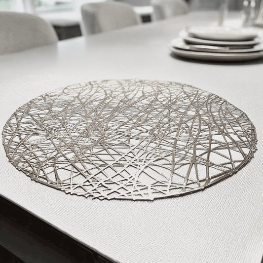 Emily Silver Round Placemat - Rosey's Creations