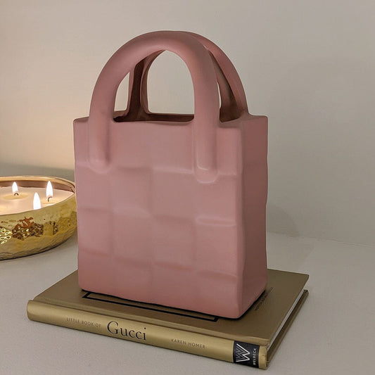 Evelina Terracotta Blush Woven Effect Decorative Handbag Ornament - Rosey's Creations