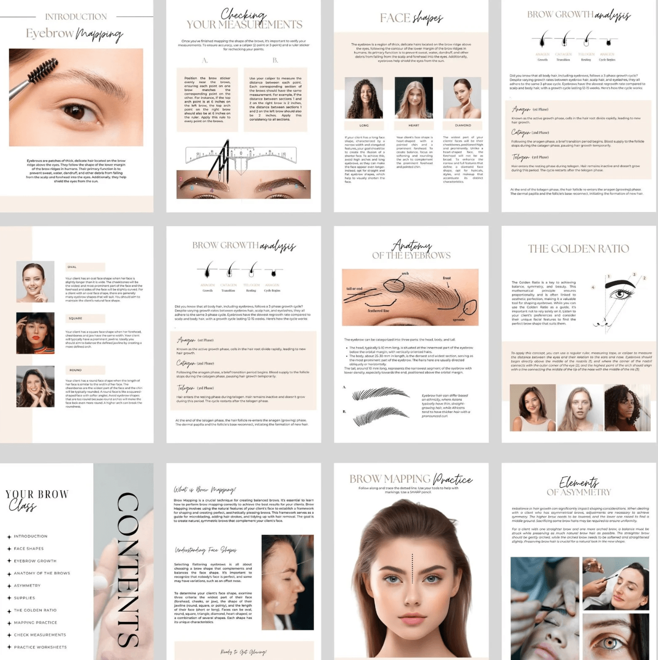 Eyebrow Mapping Course Editable Training Manual - Rosey's Creations