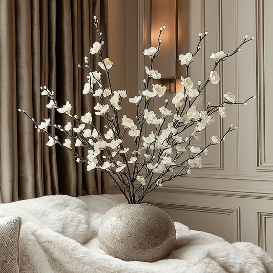 Faux White Blossom Single Stem Floral - Rosey's Creations