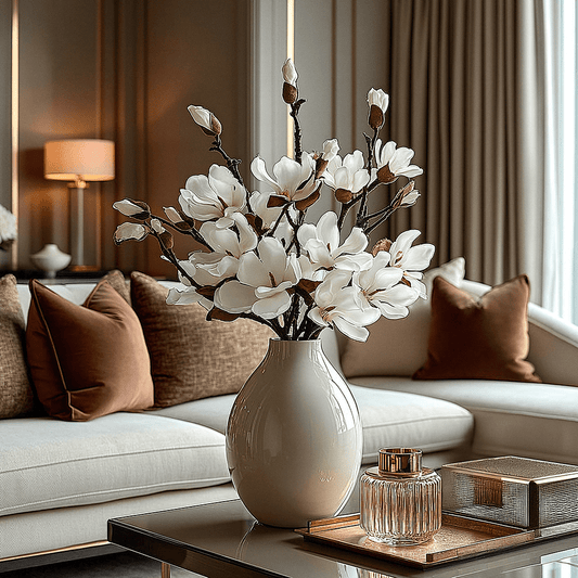 Faux White Magnolia Single Stem Floral - Rosey's Creations