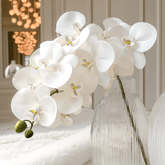Faux White Orchid Single Stem Floral - Rosey's Creations