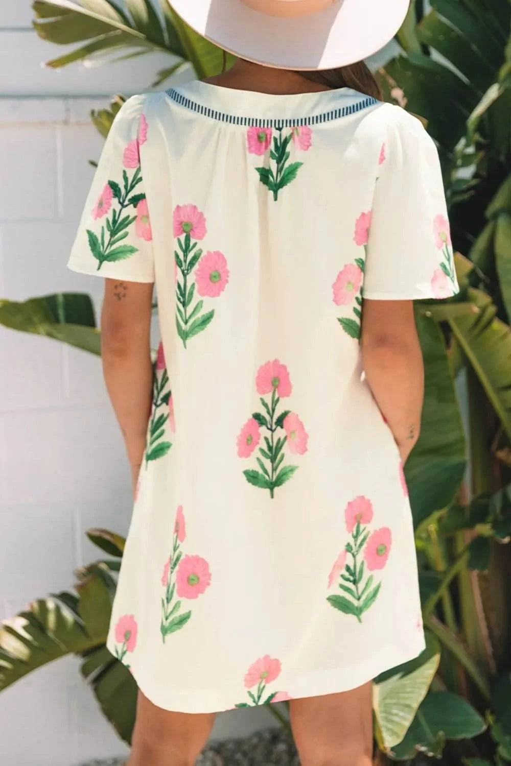Floral Print Flutter Sleeve Summer Mini Dress - Rosey's Creations