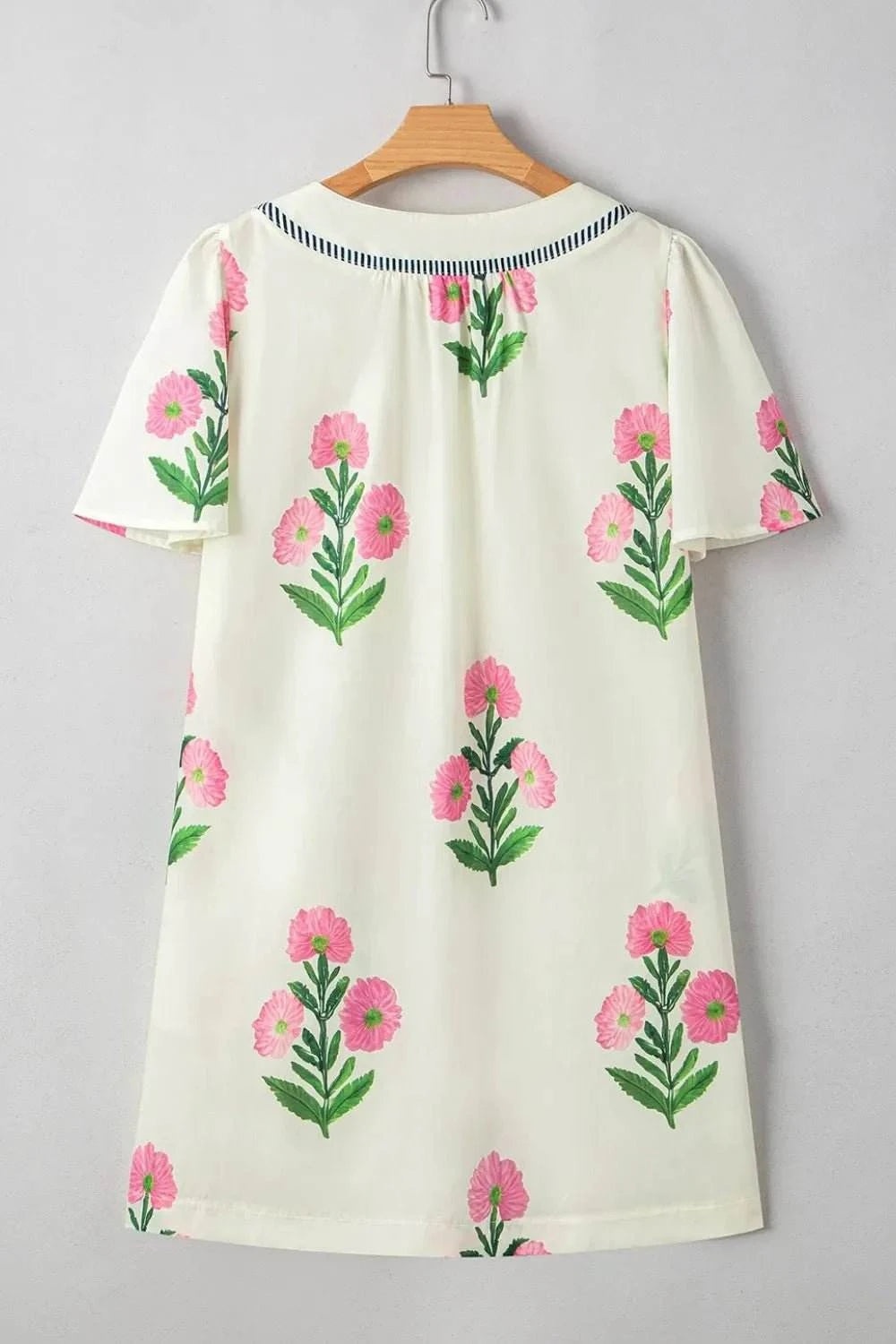 Floral Print Flutter Sleeve Summer Mini Dress - Rosey's Creations