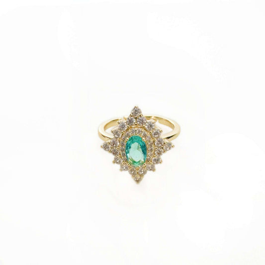 Florence Azure Stone Vintage Style Adjustable Ring - Rosey's Creations
