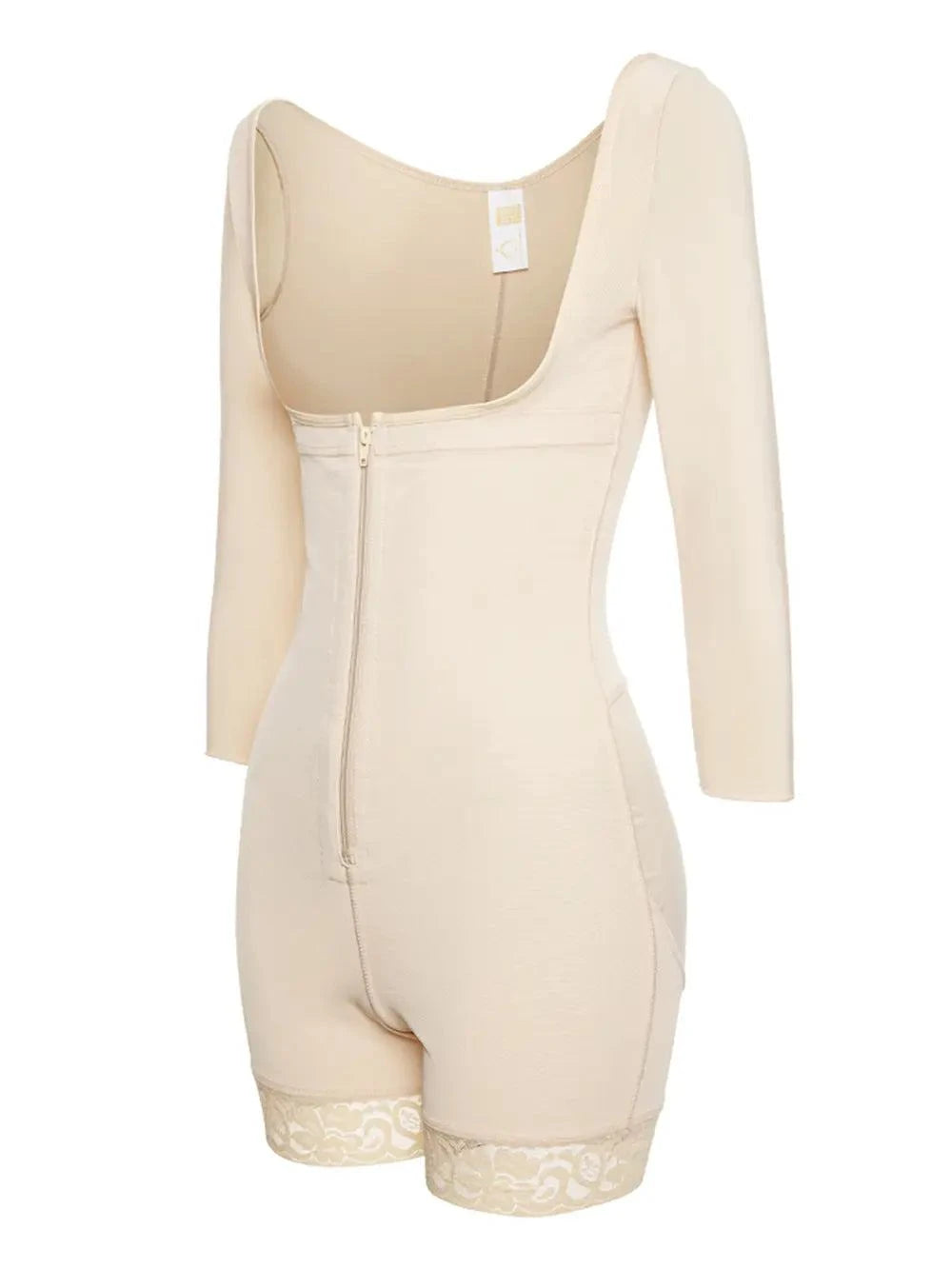 Full Size Zip Up Lace Detail Long Sleeve Shapewear - Rosey's Creations