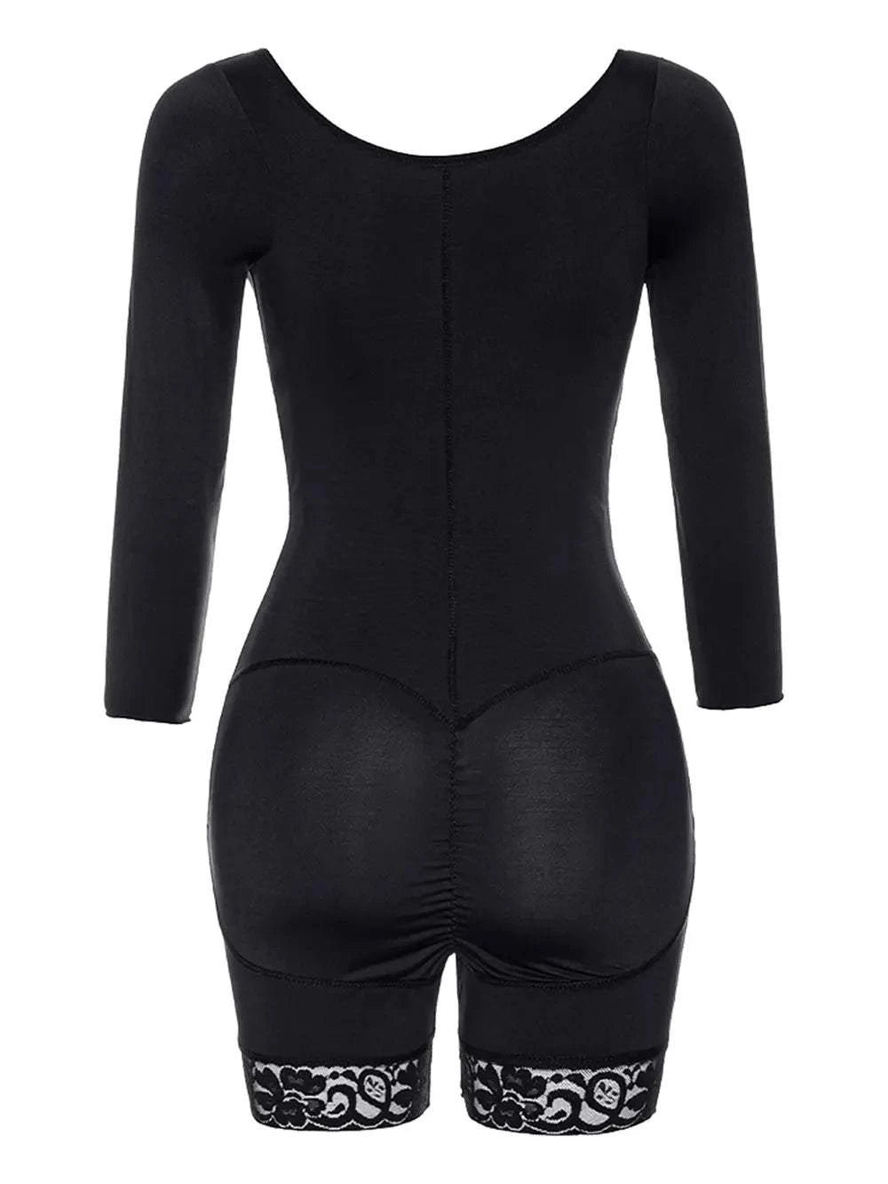 Full Size Zip Up Lace Detail Long Sleeve Shapewear - Rosey's Creations