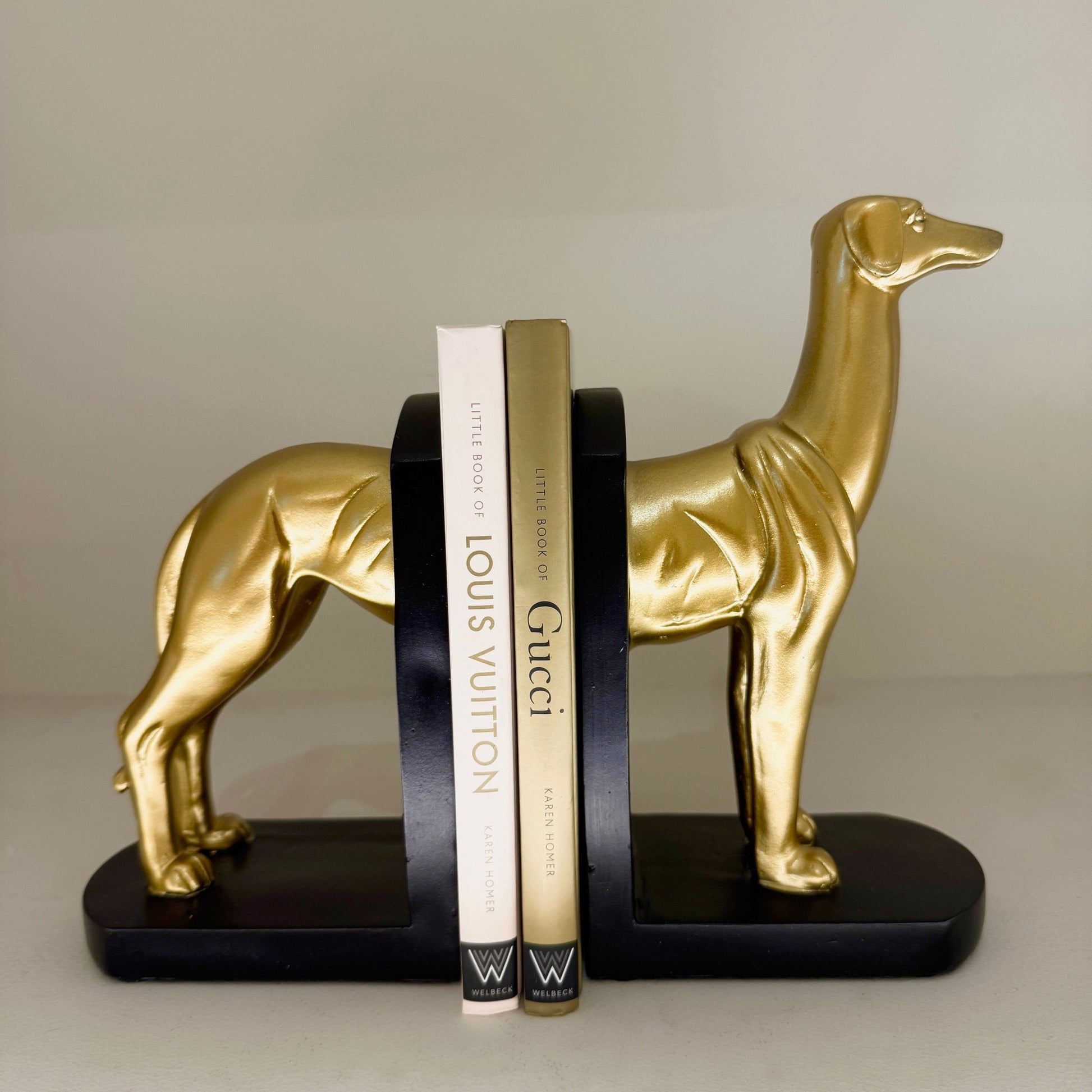Gold & Black Greyhound Decorative Bookends - Rosey's Creations
