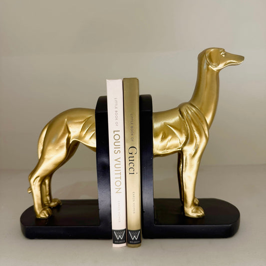 Gold & Black Greyhound Decorative Bookends - Rosey's Creations