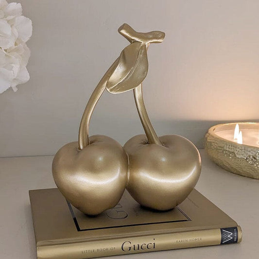 Gold Decorative Cherry Ornament - Rosey's Creations
