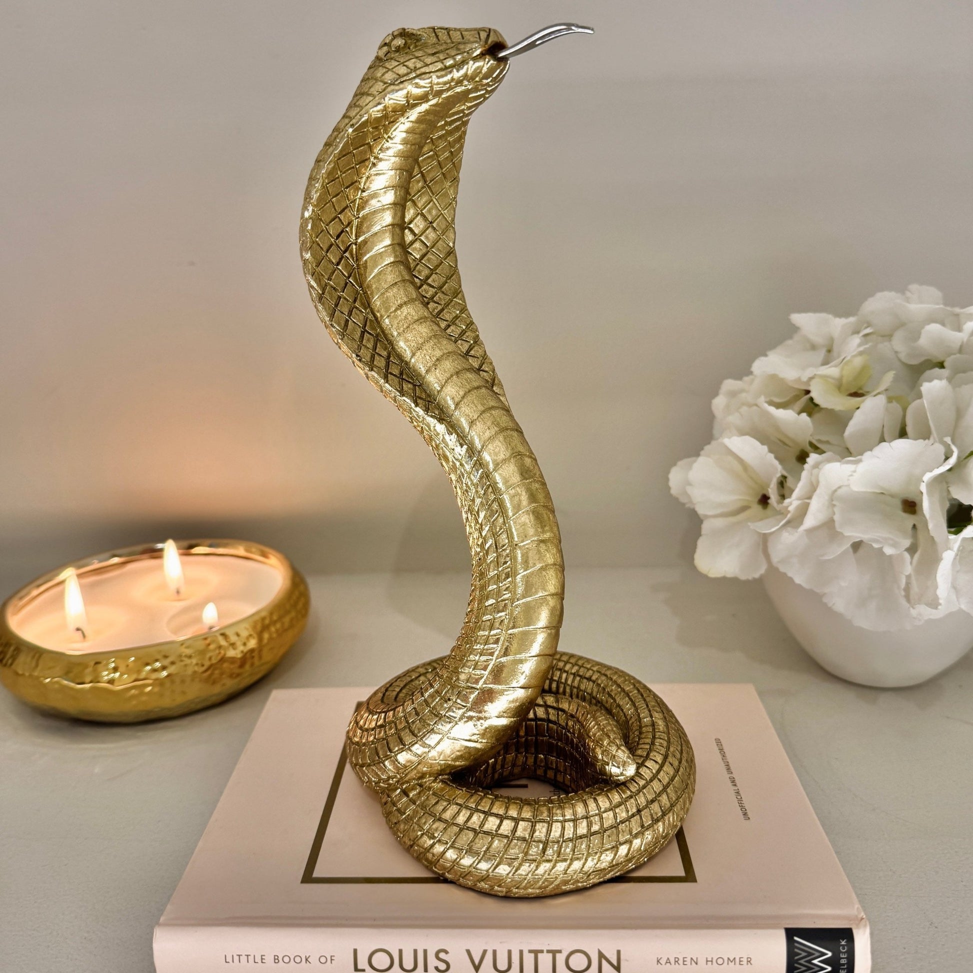 Gold Decorative Standing Snake Ornament - Rosey's Creations