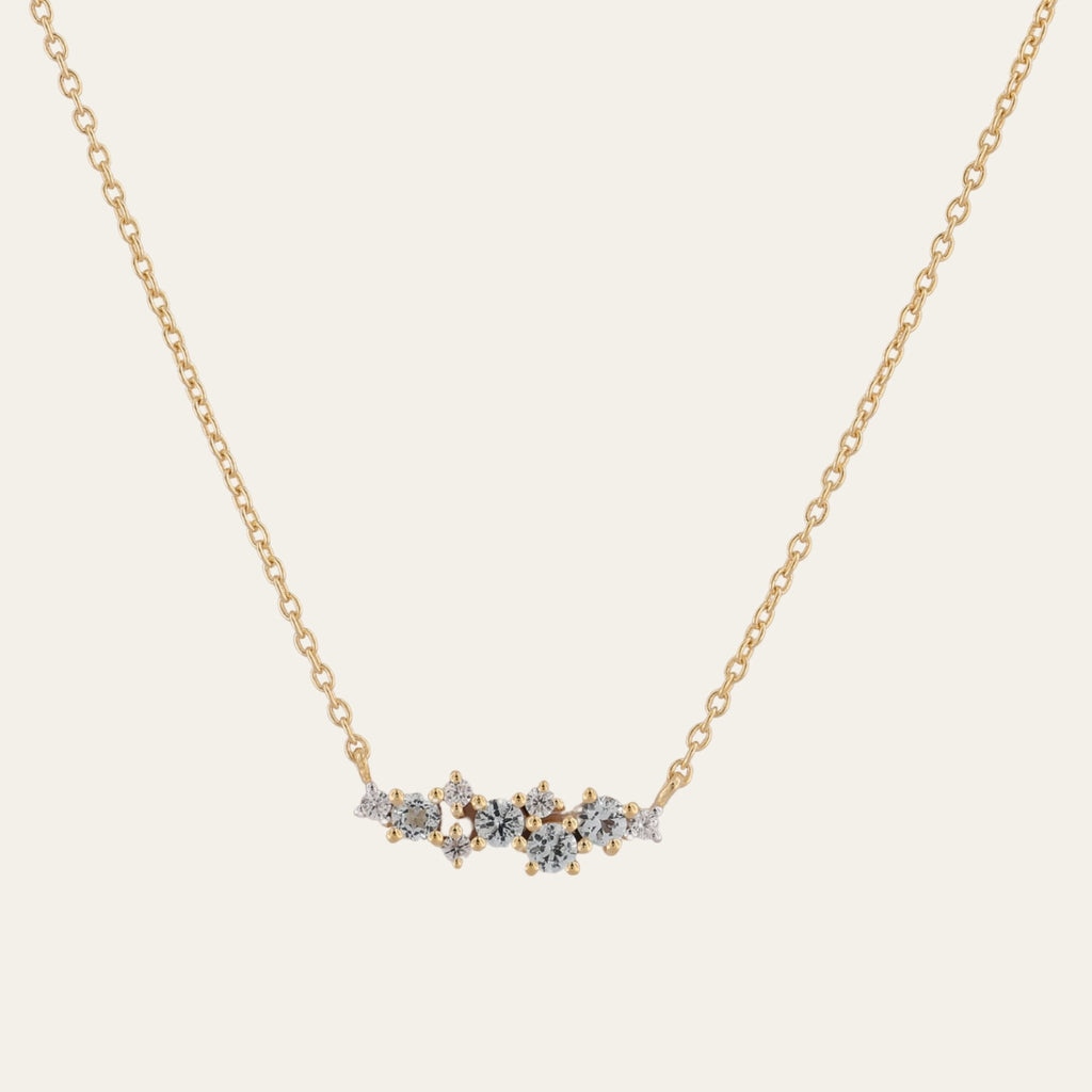 Gold Cluster Gemstone Necklace - Elara Dainty London