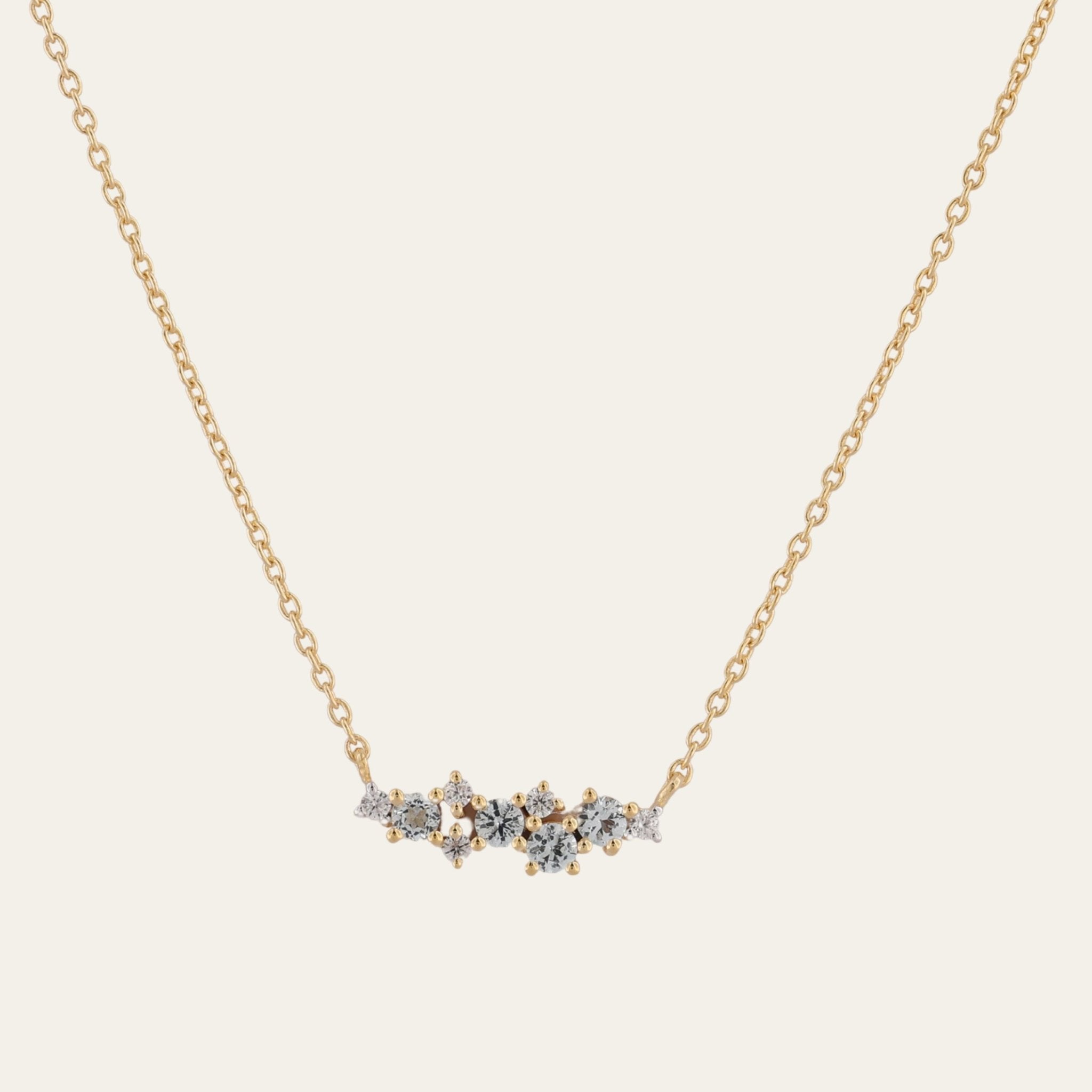 Gold Cluster Gemstone Necklace - Elara Dainty London