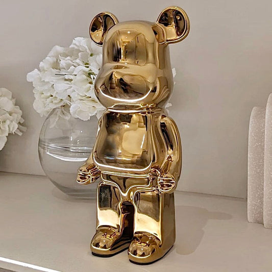Gold Pearlescent Standing Bear Ornament - Rosey's Creations