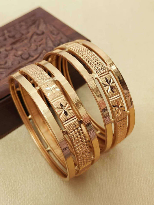 Gold Plated Bangles Set - Traditional Indian Jewellery.