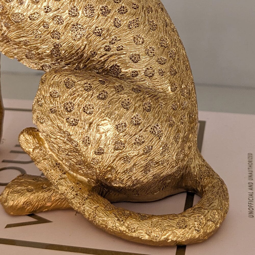 Gold Sitting Leopard Decorative Ornament - Rosey's Creations