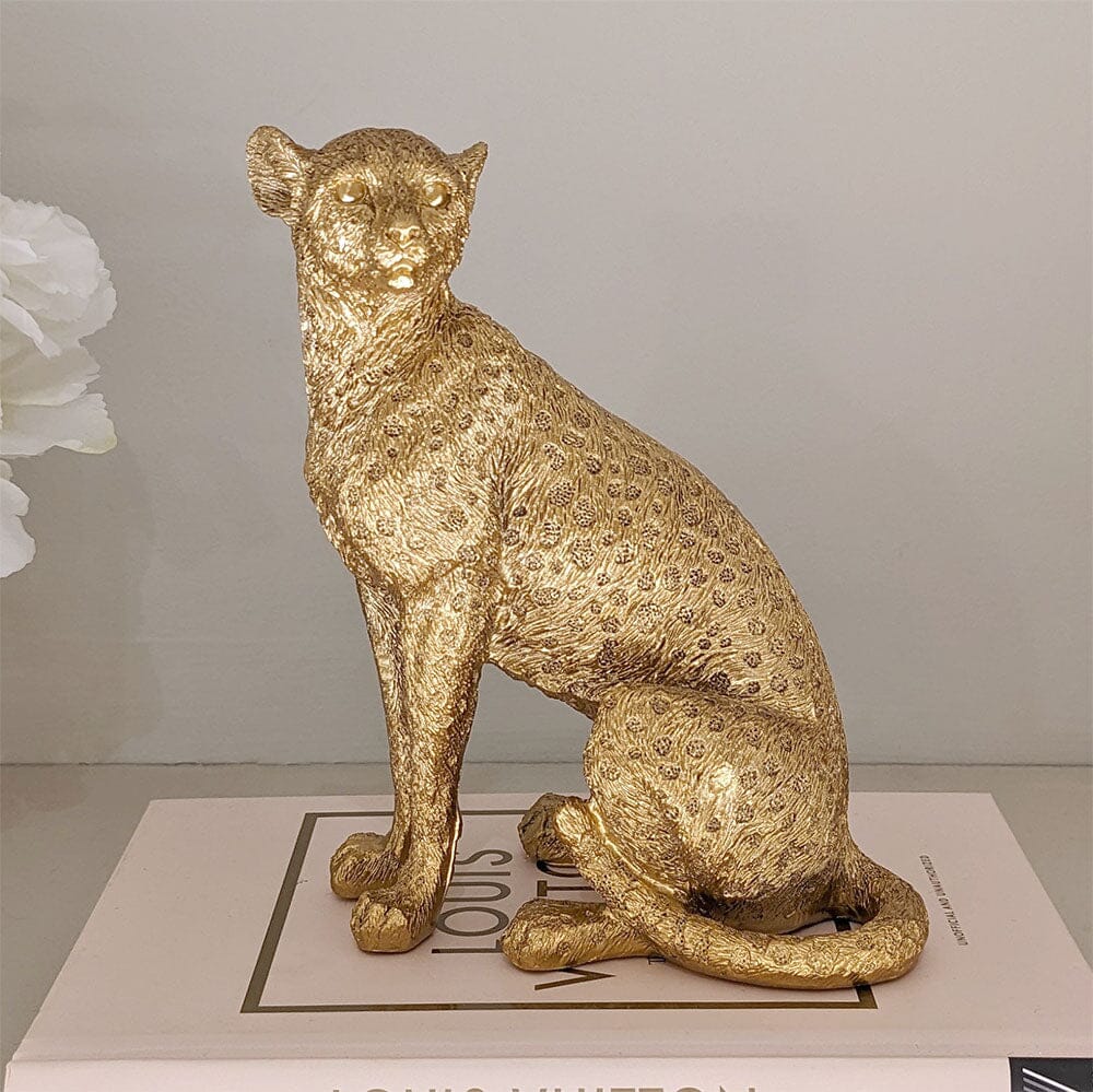 Gold Sitting Leopard Decorative Ornament - Rosey's Creations