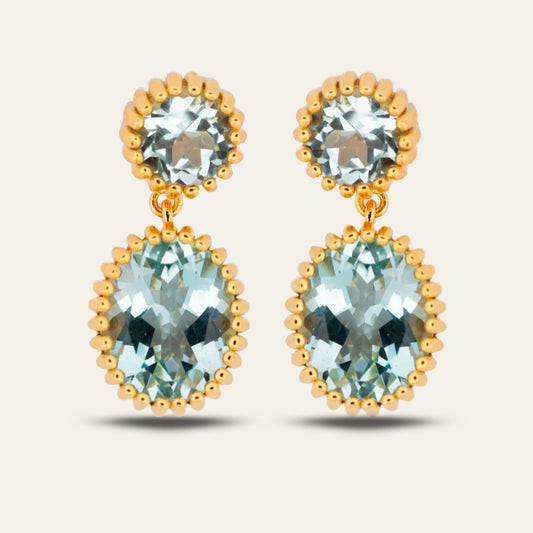 Gold Sky Blue Topaz Aurelia Earrings.