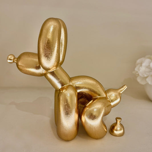Gold Squatting Decorative Balloon Dog Ornament - Rosey's Creations