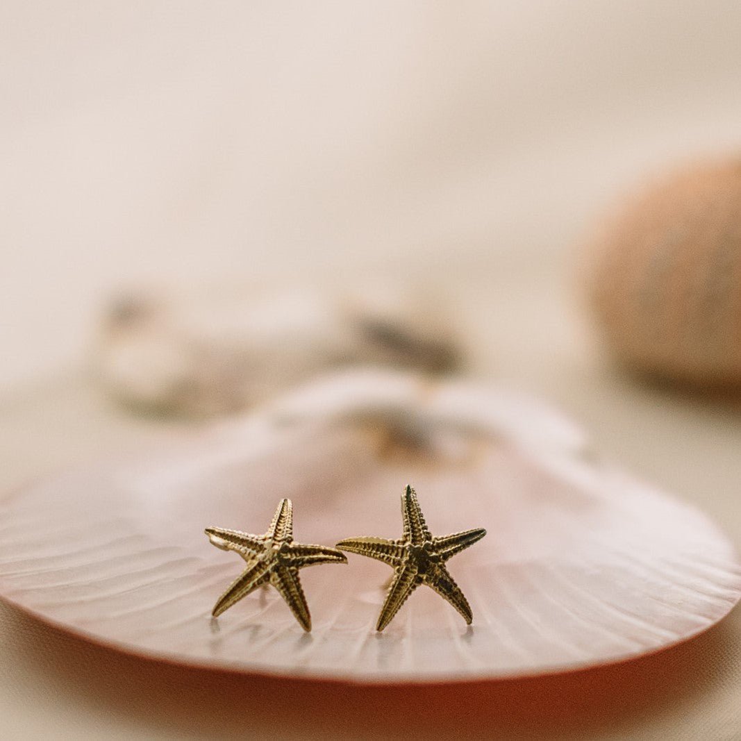 Dainty Gold Starfish Studs Dainty London