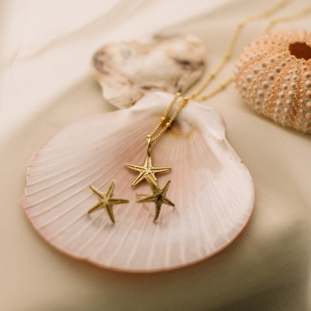 Dainty Gold Starfish Studs Dainty London