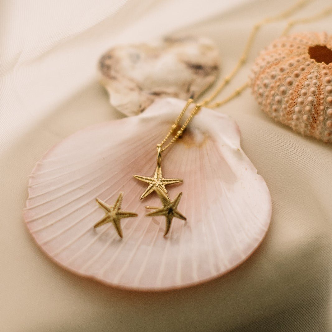Dainty Gold Starfish Studs Dainty London
