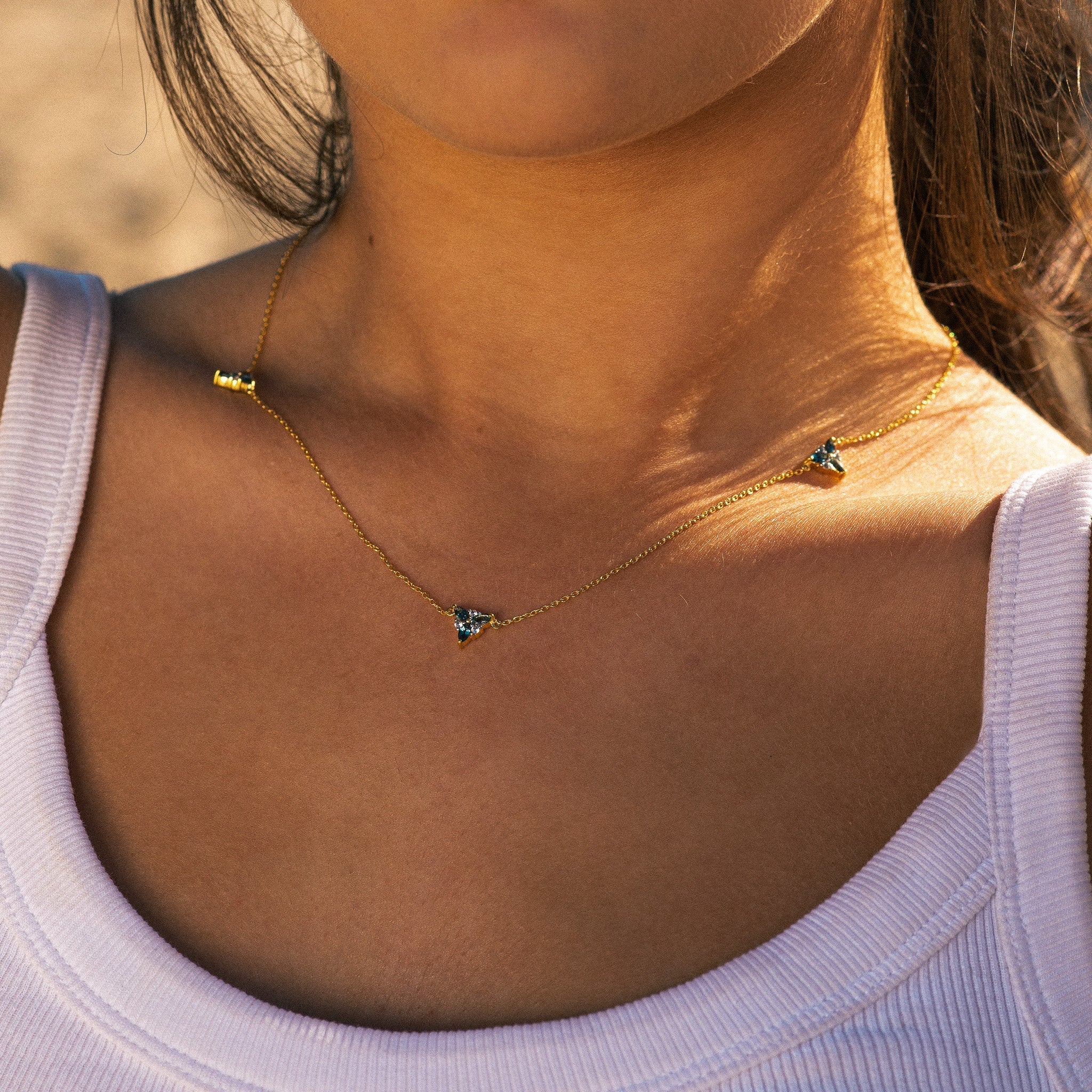 Gold Topaz Necklace - Galene Dainty London