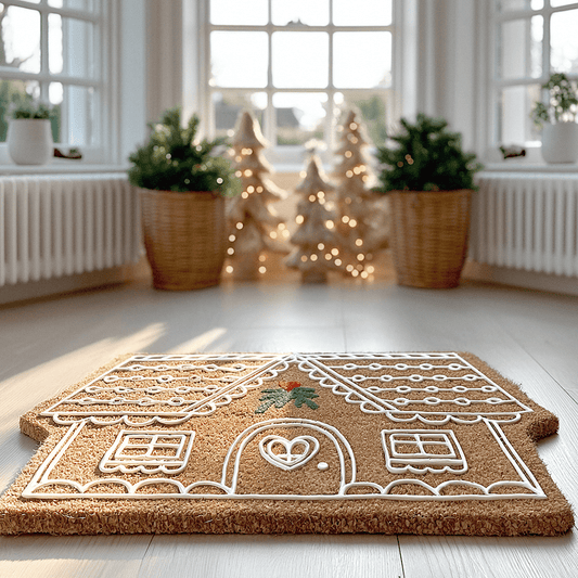 Gretel Festive Christmas Gingerbread House Doormat - Rosey's Creations