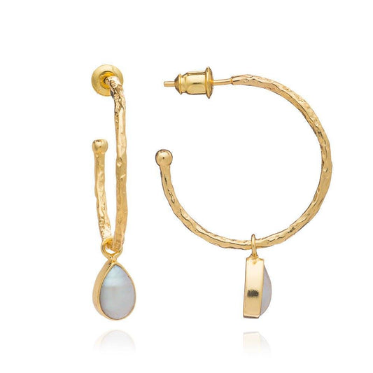Hydra Gold and Pearl Hoops.