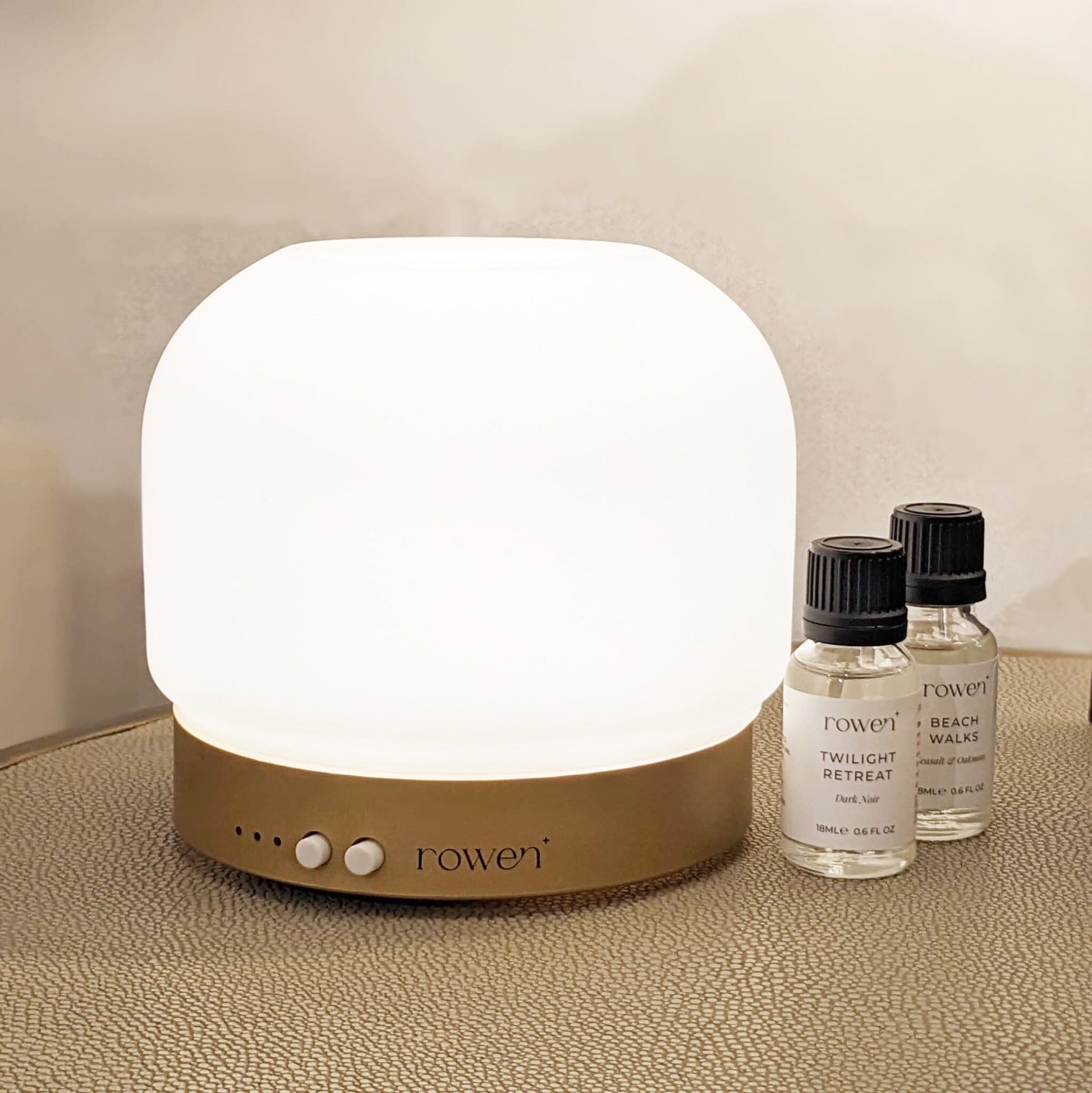 Jayla White & Gold Electronic Aroma Mist Diffuser Lamp - Rosey's Creations
