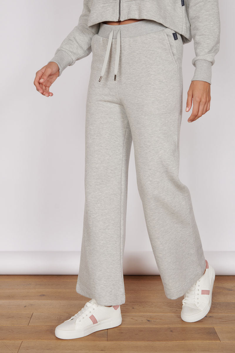 Eleanor Light Grey Loungewear Wide Leg Joggers Jeetly.com