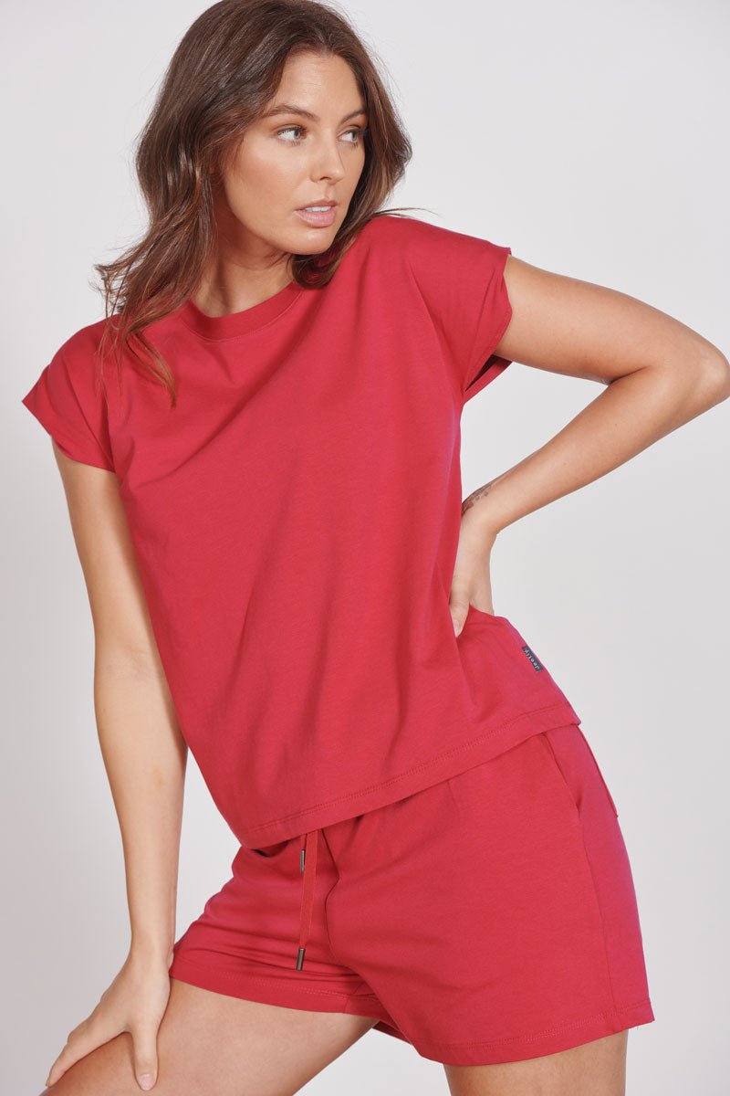 Esme Magenta Loungewear Soft Touch Tee Jeetly.com