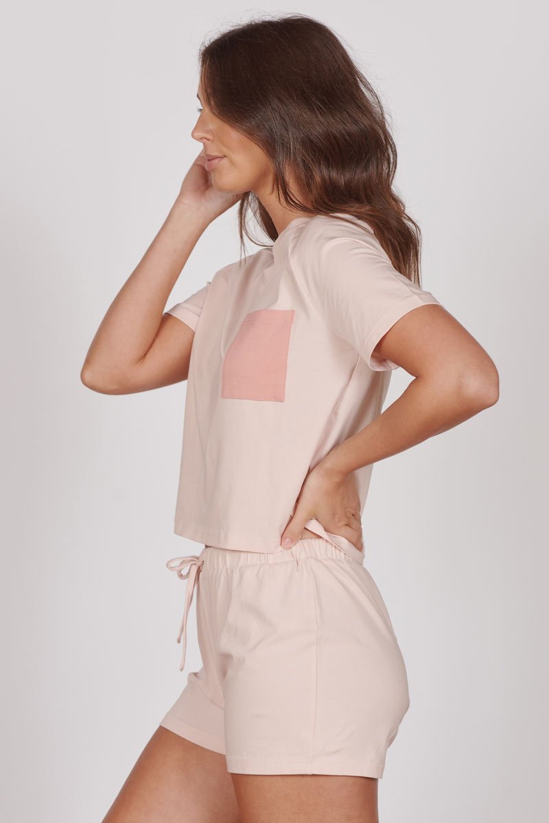 Jessie Pink Jersey Short Pyjama Set Jeetly.com