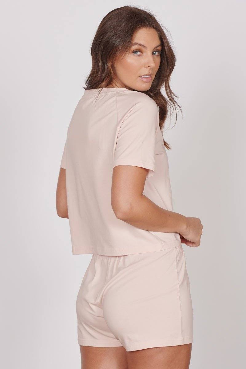 Jessie Pink Jersey Short Pyjama Set.